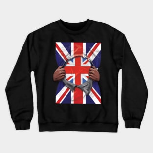 United Kingdom Flag Great Britain Flag Ripped - Gift for English Scottish Welsh Or Irish From United Kingdom Crewneck Sweatshirt